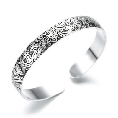 Chloe Lotus Flower Bangle - Romi Jewel