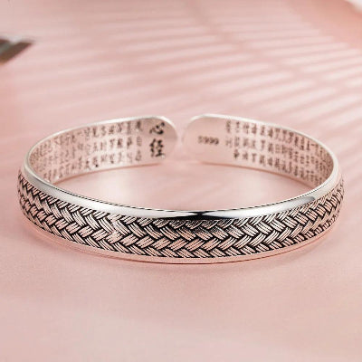 925 Sterling Silver Weave Bangle - Romi Jewel