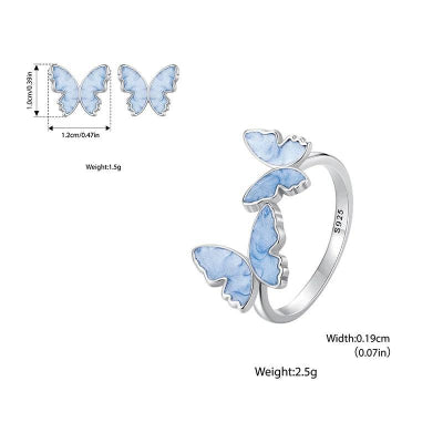 Blue Butterfly Jewelry Set - Romi Jewel