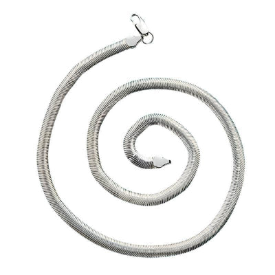 Flat Snake Silver Necklace - Romi Jewel